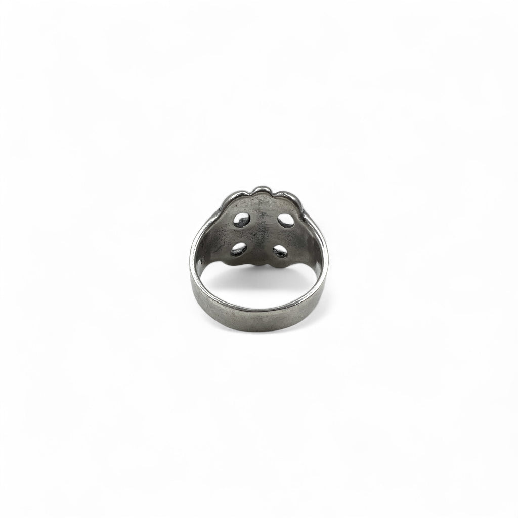 Vintage Silver Ring Floral Cross Ring Size 18 Silver 925 Gothic Rock