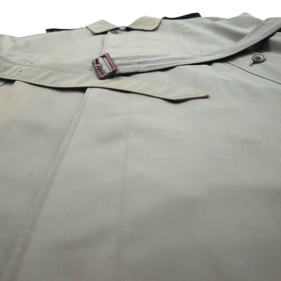 BURBERRY Balmacaan Soutien Collar Coat, Large, Beige, with epaulettes and belt