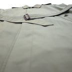 BURBERRY Balmacaan Soutien Collar Coat, Large, Beige, with epaulettes and belt