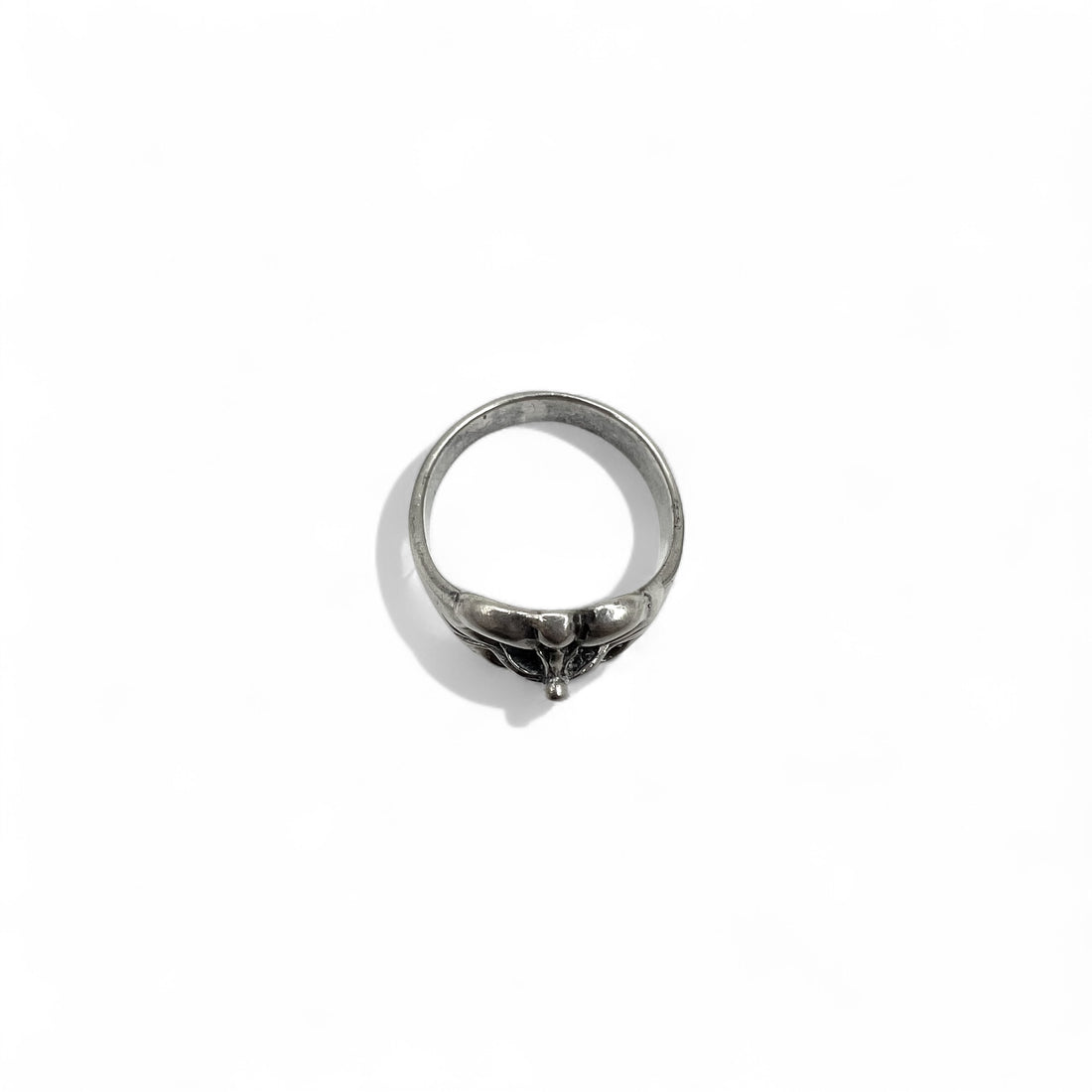 Vintage Silver Ring Floral Cross Ring Size 18 Silver 925 Gothic Rock