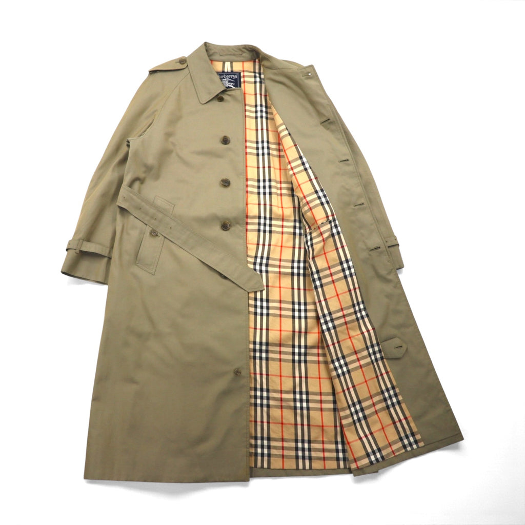 BURBERRY Balmacaan Soutien Collar Coat, Large, Beige, with epaulettes and belt
