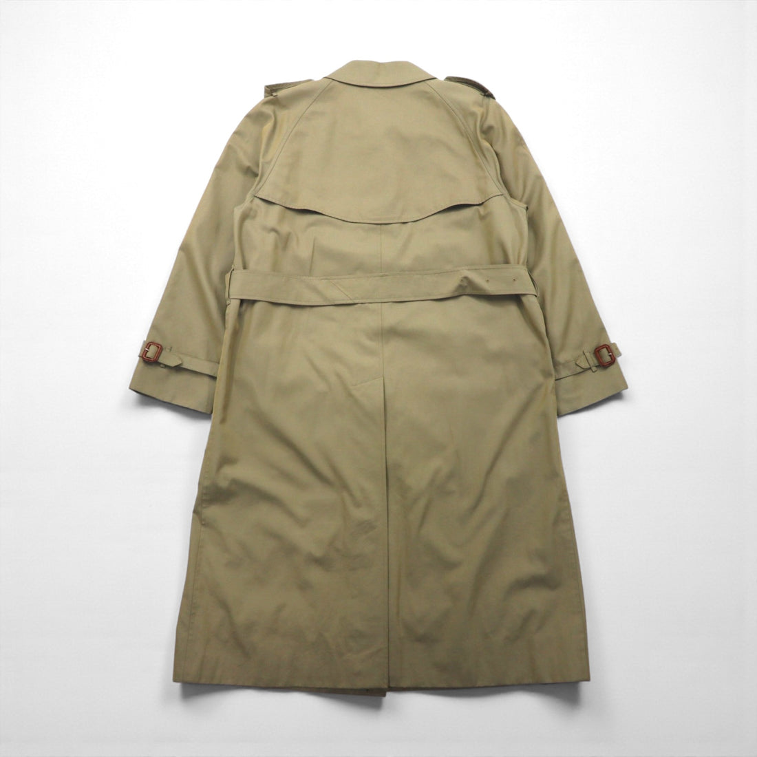 BURBERRY Balmacaan Soutien Collar Coat, Large, Beige, with epaulettes and belt