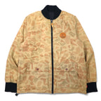 stussy reversible flight jacket quilted jacket L beige camouflage black nylon