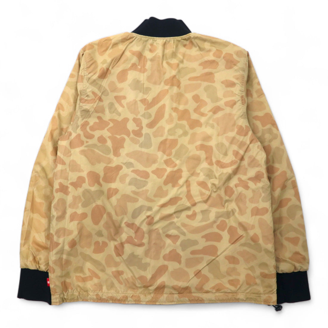 stussy reversible flight jacket quilted jacket L beige camouflage black nylon