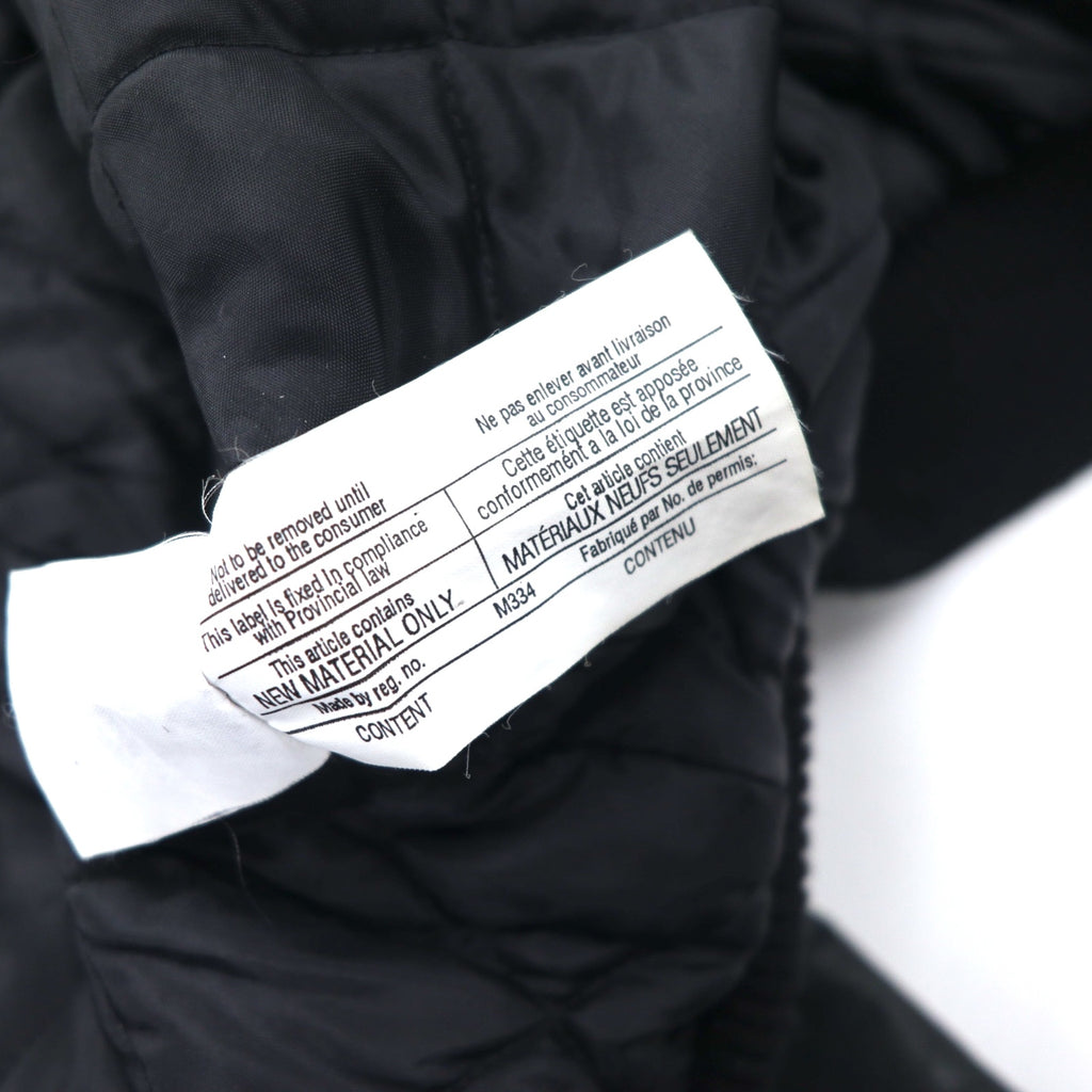 Vintage 90s Varsity Jacket Made in Canada Trimark Leather Switching Stadium Jacket M Black Wool Cowhide Quilted Liner BORG WARNER