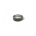 Vintage Navajo Ring, Native American Jewelry, Navajo Stampwork Ring, Size 11, 925 Sterling Silver, Native American Pattern