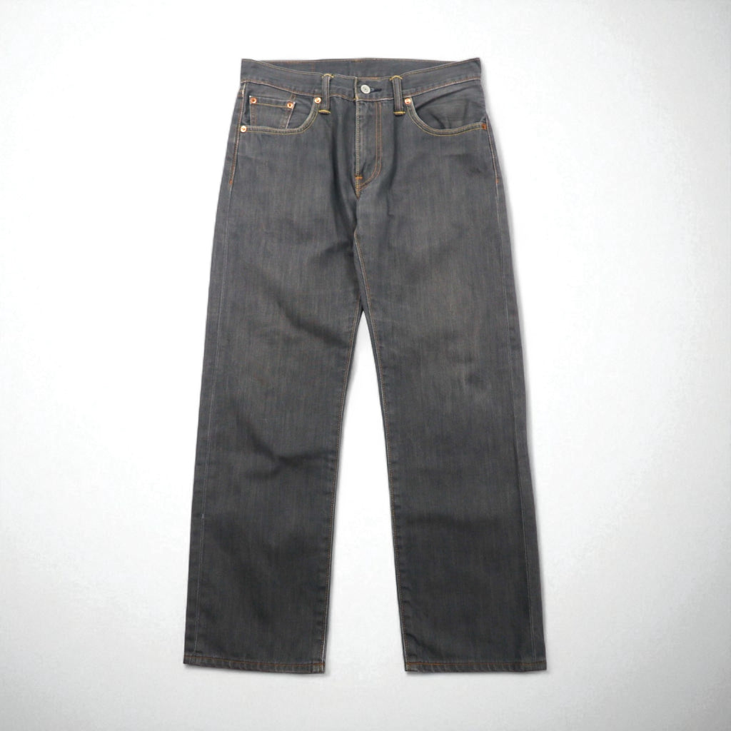 Levi's 502 Denim Jeans, Size M, Gray Cotton with Leather Patches, 00502-0368