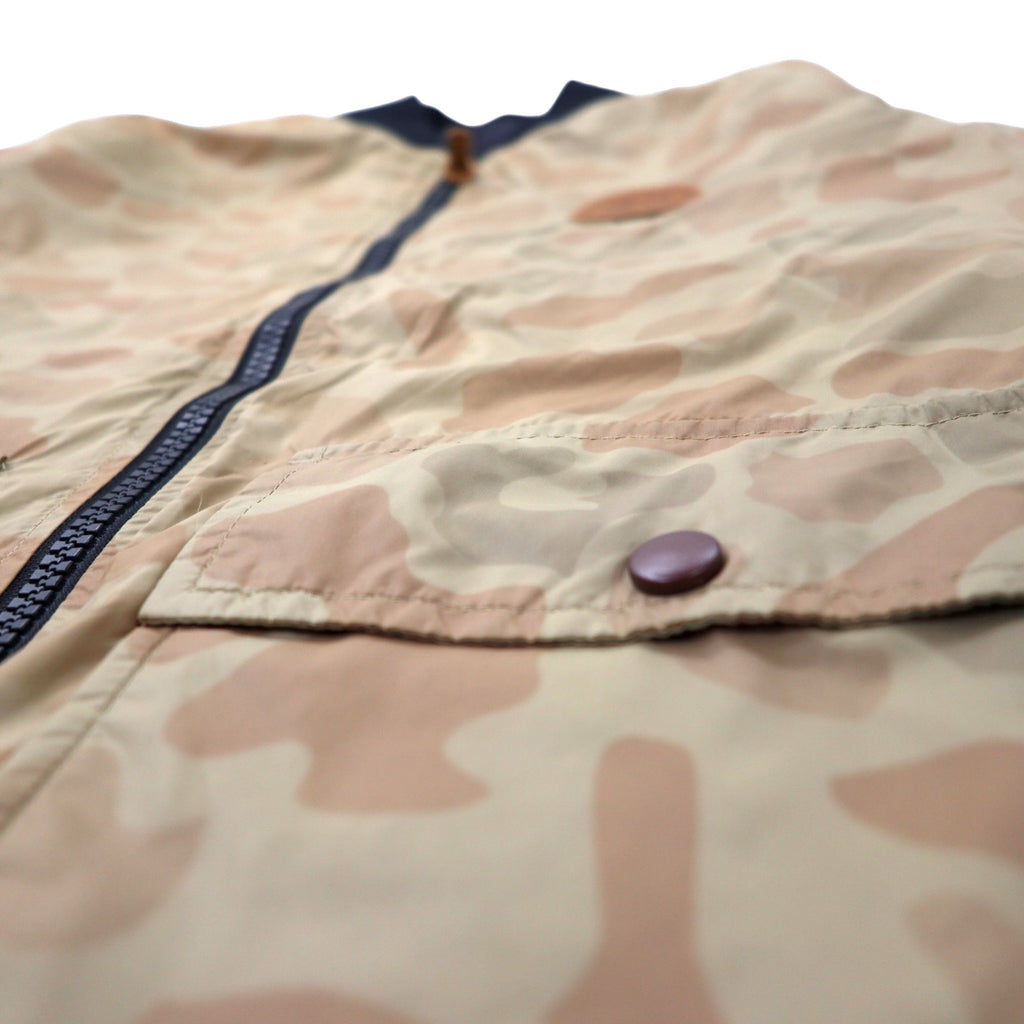 stussy reversible flight jacket quilted jacket L beige camouflage black nylon