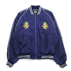 Japan Vintage 90s Souvenir Jacket BUGLE CLUB Sukajan M Navy Dragon Embroidery