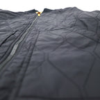 stussy reversible flight jacket quilted jacket L beige camouflage black nylon