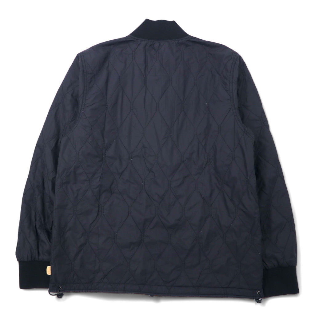 stussy reversible flight jacket quilted jacket L beige camouflage black nylon