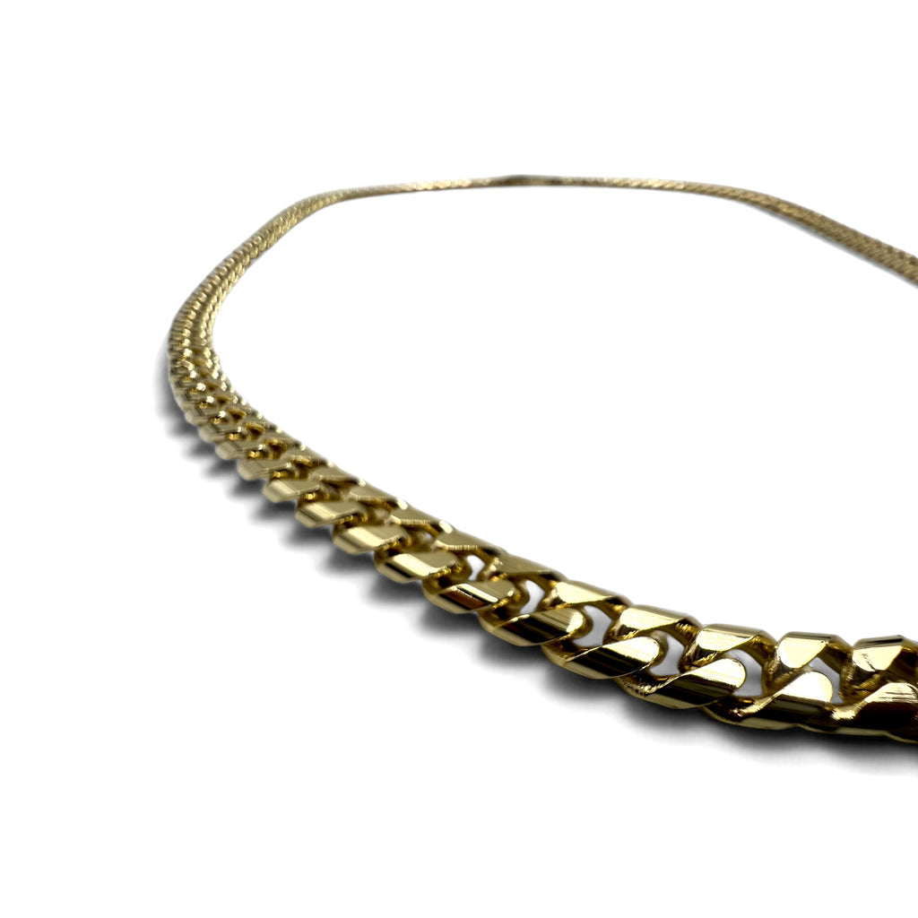 Vintage Heavy Gold Necklace, Vintage Curb Chain, 2-Way Necklace/Bracelet, Gold