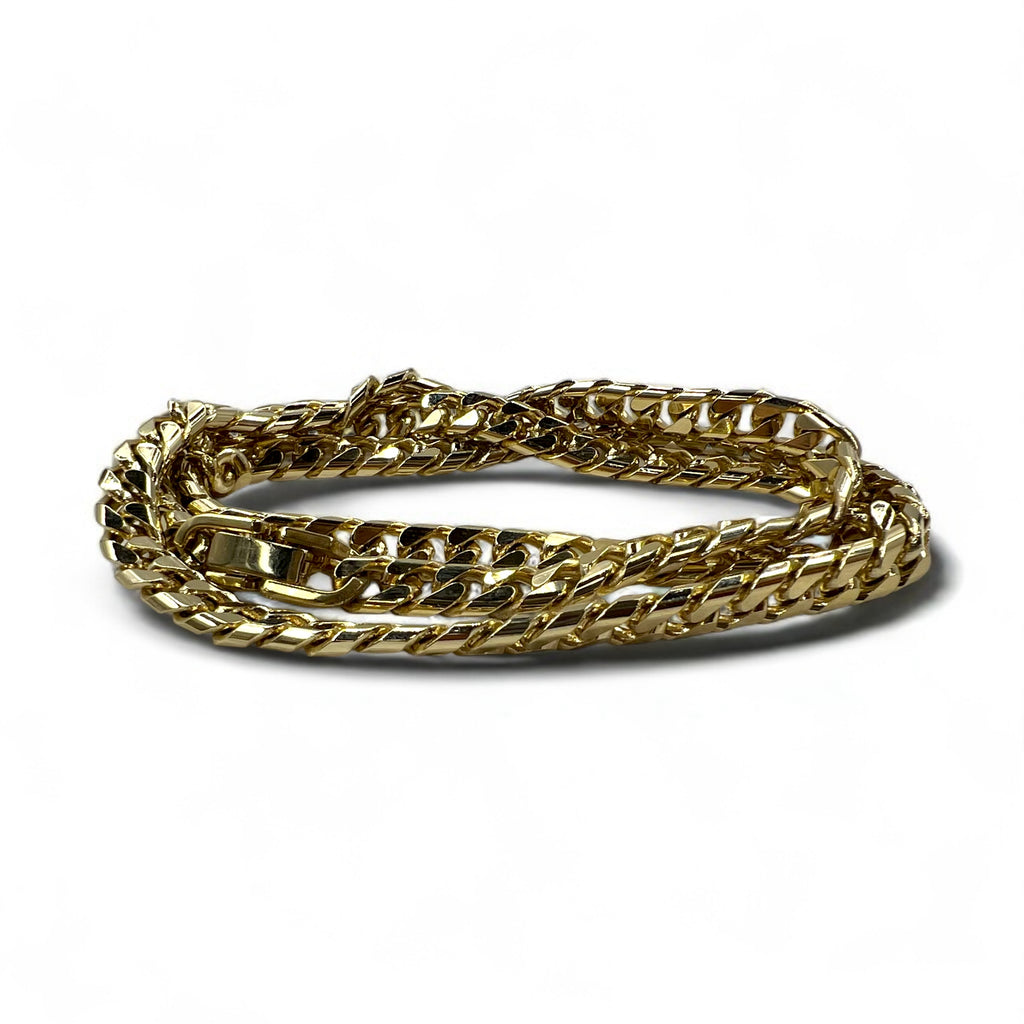 Vintage Heavy Gold Necklace, Vintage Curb Chain, 2-Way Necklace/Bracelet, Gold