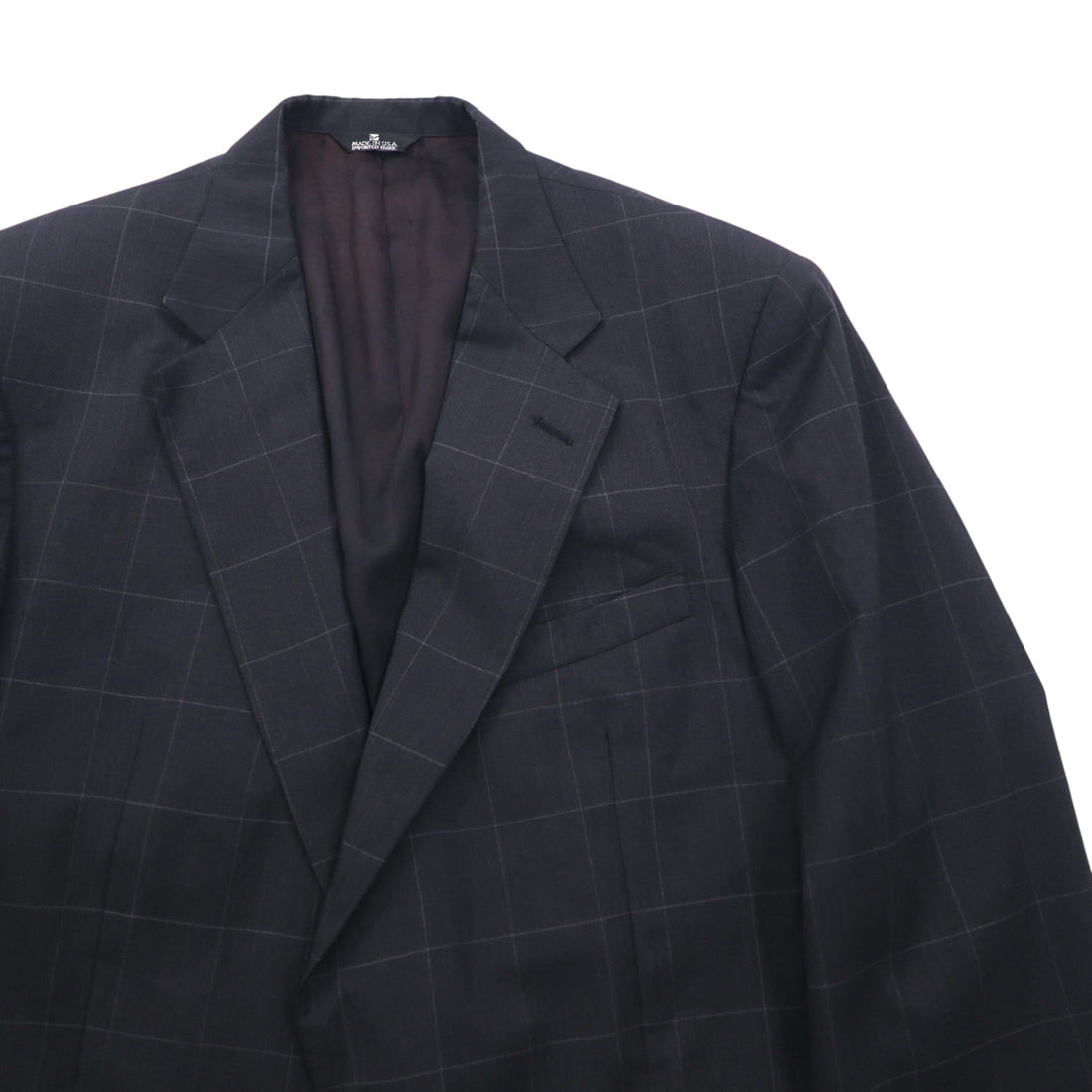Ralph Lauren 80年代 USA製 UNION MADE 2B テーラードジャケット ブレザー XL チェック POLO UNIVERSITY CLUB 羊毛 Rich's Executive Shop ACTWUタグ