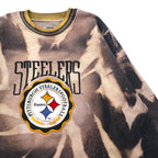 Vintage 90s USA Made Sweatshirt LEGENDS ATHLETIC NFL Tie-dye Bleached Sweatshirt XL Black Pittsburgh Steelers