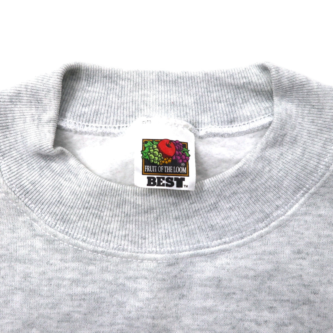 FRUIT OF THE LOOM 90's BEST Print Sweatshirt L Gray Cotton Brushed Back Ranger BOAT
