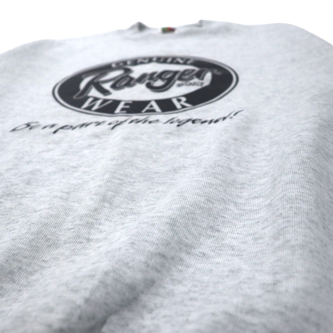 FRUIT OF THE LOOM 90's BEST Print Sweatshirt L Gray Cotton Brushed Back Ranger BOAT
