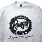 FRUIT OF THE LOOM 90's BEST Print Sweatshirt L Gray Cotton Brushed Back Ranger BOAT