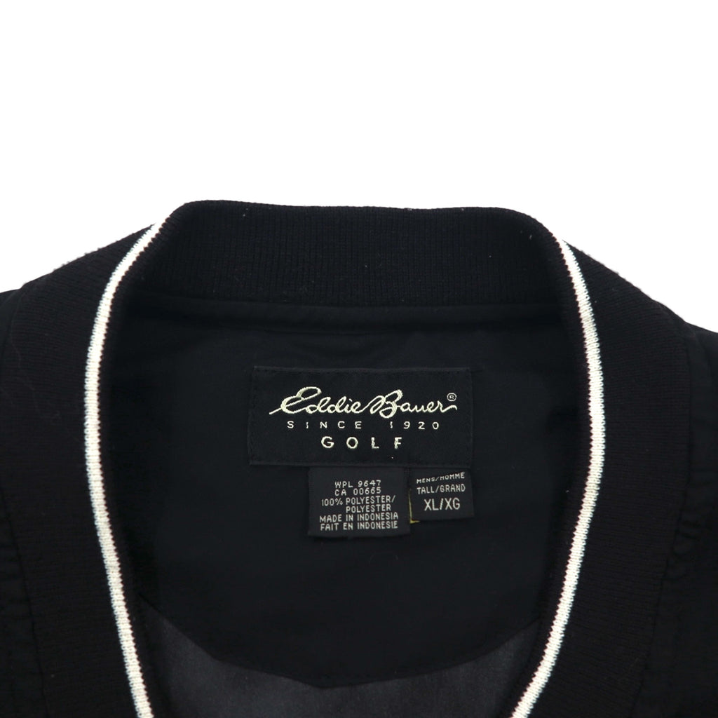Eddie Bauer ピステ プルオーバー ナイロンジャケット XL ブラック ポリエステル 撥水 ワンポイントロゴ刺繍
