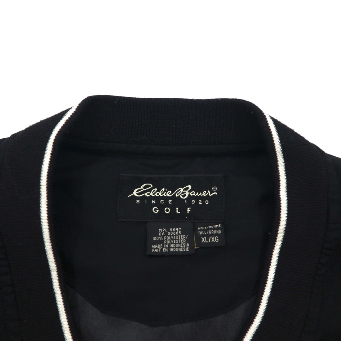 Eddie Bauer ピステ プルオーバー ナイロンジャケット XL ブラック ポリエステル 撥水 ワンポイントロゴ刺繍