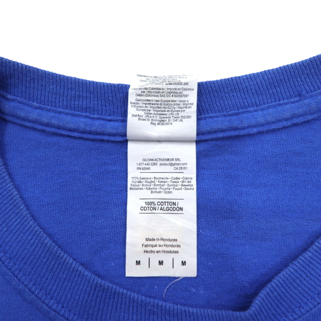 GILDAN カレッジプリント ロングスリーブTシャツ ロンT M ブルー WHITTIER WOLVERINES ホンジュラス製