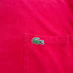 IZOD LACOSTE 90年代 鹿の子 Tシャツ ポケTee L レッド 胸ポケット ワンポイントロゴ