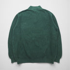 L.L.Bean Half-Button Cotton Knit Sweater, Size 2XL, Green, Ribbed Knit, FKQ7