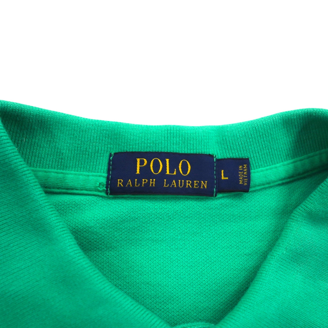 POLO RALPH LAUREN Polo shirt L Green Cotton Pique Small pony embroidery