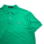 POLO RALPH LAUREN Polo shirt L Green Cotton Pique Small pony embroidery