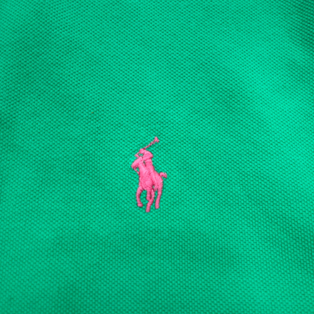POLO RALPH LAUREN Polo shirt L Green Cotton Pique Small pony embroidery