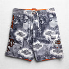 HARLEY DAVIDSON Amphibious All-Over Print Board Shorts Shorts XL Grey Nylon
