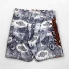 HARLEY DAVIDSON Amphibious All-Over Print Board Shorts Shorts XL Grey Nylon