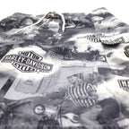 HARLEY DAVIDSON Amphibious All-Over Print Board Shorts Shorts XL Grey Nylon
