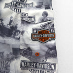 HARLEY DAVIDSON Amphibious All-Over Print Board Shorts Shorts XL Grey Nylon