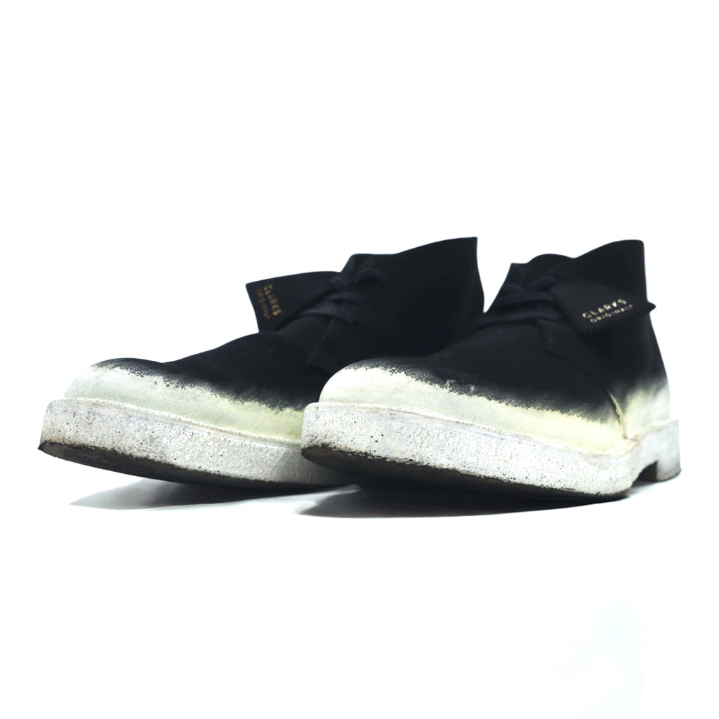 Clarks 70th Anniversary Model 221 Desert Boots Made in Portugal, 26.5cm, Black Suede Leather, Paint, Custom Design 22SP-I