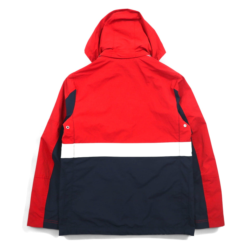TOMMY HILFIGER Sailing Jacket Mountain Parka M Red Tricolor Double Zip Detachable Hood