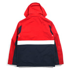 TOMMY HILFIGER Sailing Jacket Mountain Parka M Red Tricolor Double Zip Detachable Hood