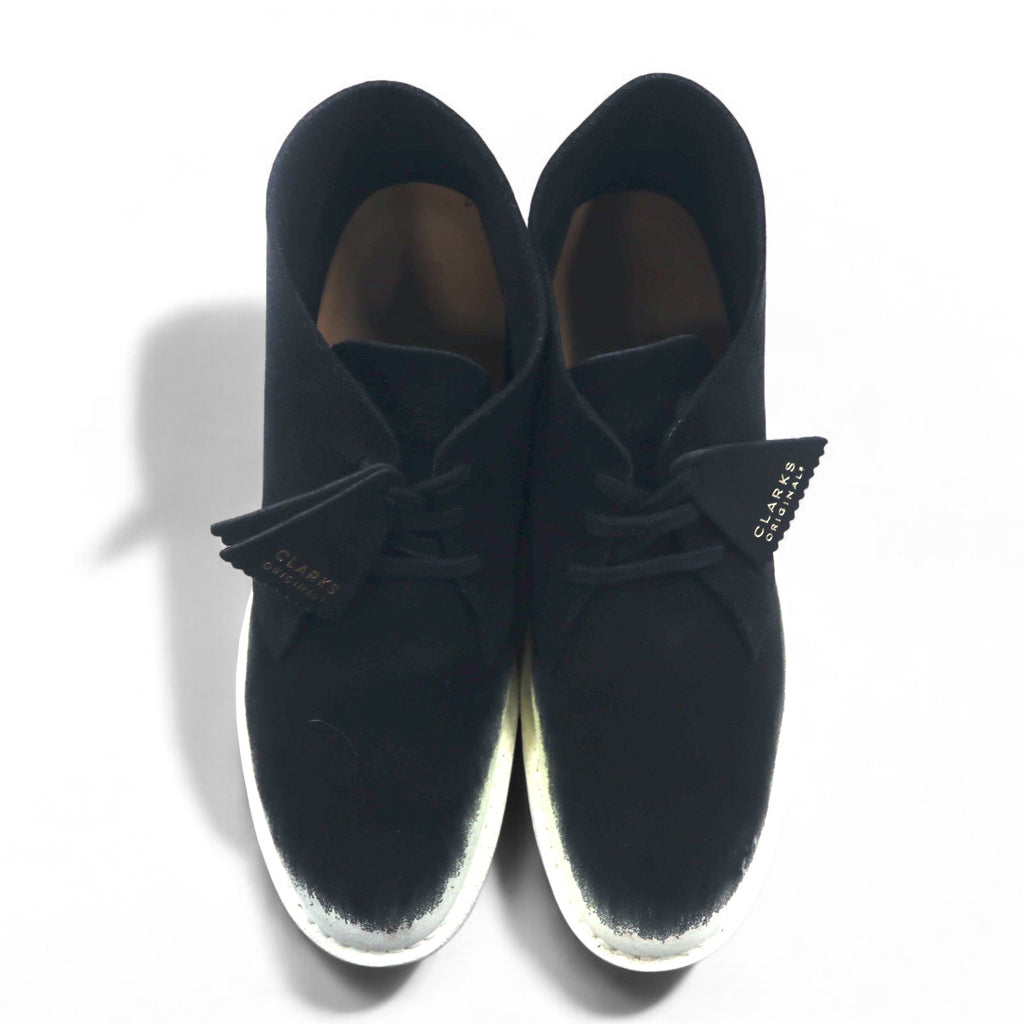 Clarks 70th Anniversary Model 221 Desert Boots Made in Portugal, 26.5cm, Black Suede Leather, Paint, Custom Design 22SP-I