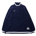 日本然リトテ-古着オンライン-Reebok 90年代 ハーフジップ ボアフリースジャケット S ネイビー ポリエステル ベクターロゴ刺繍 ビッグサイズ-Reebok 90's Half Zip BOA FLEECE Jacket S Navy Polyester Vector Logo Embroidery Big Size