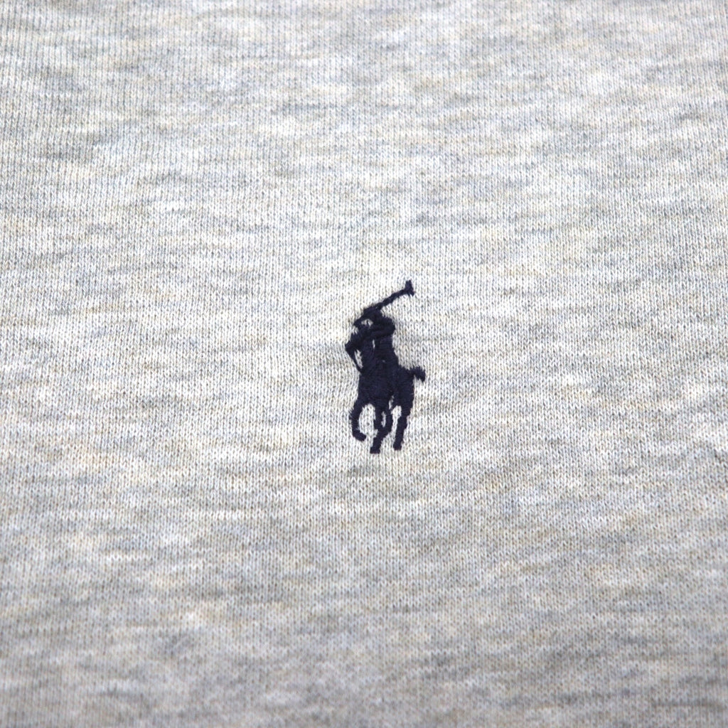 Polo by Ralph Lauren 90s Crew Neck Sweatshirt, XL, Gray Cotton with Small Pony Embroidery