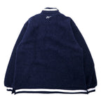 Reebok 90's Half Zip Boa Fleece Jacket S Navy Polyester Vector Logo Embroidery Big Size