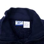 Reebok 90's Half Zip Boa Fleece Jacket S Navy Polyester Vector Logo Embroidery Big Size