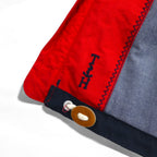 TOMMY HILFIGER Sailing Jacket Mountain Parka M Red Tricolor Double Zip Detachable Hood