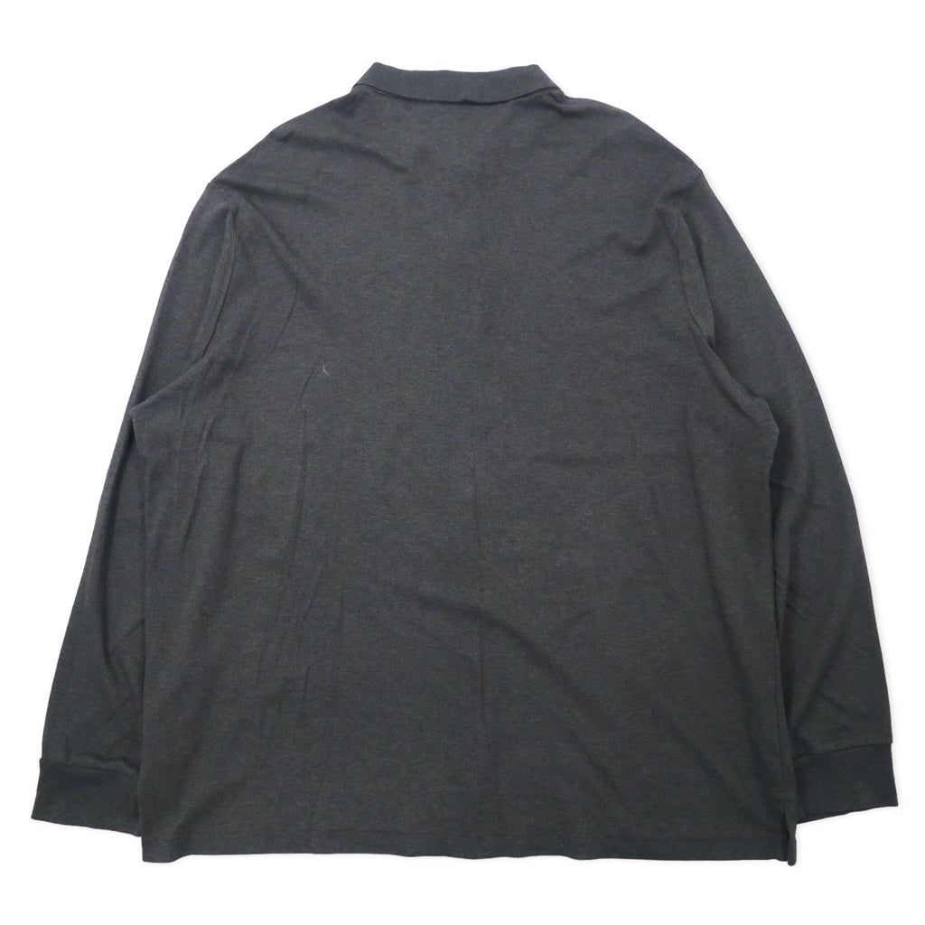 POLO RALPH LAUREN 長袖 ポロシャツ XXL カーキ コットン CLASSIC FIT スモールポニー刺繍 ビッグサイズ