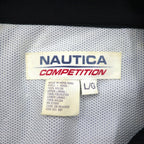 NAUTICA COMPETITION 00年代 セーリングジャケット L ブルー ナイロン 袖ロゴ刺繍 フード収納式