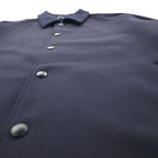 FRED PERRY ジャージー コーチジャケット M ネイビー ポリエステル ドローコード スナップボタン
