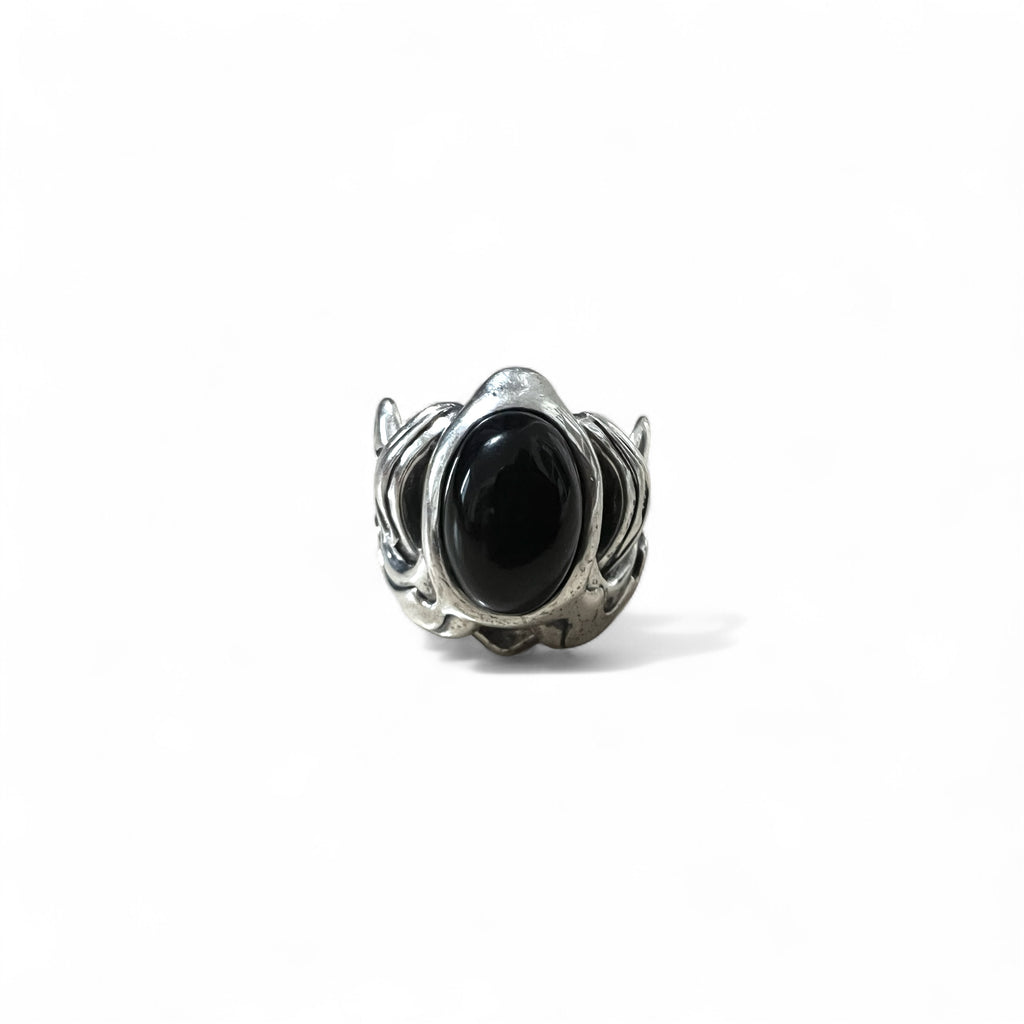 M's COLLECTION Onyx Stone Tribal Ring, Size 20, Silver