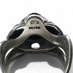 M's COLLECTION Onyx Stone Tribal Ring, Size 20, Silver