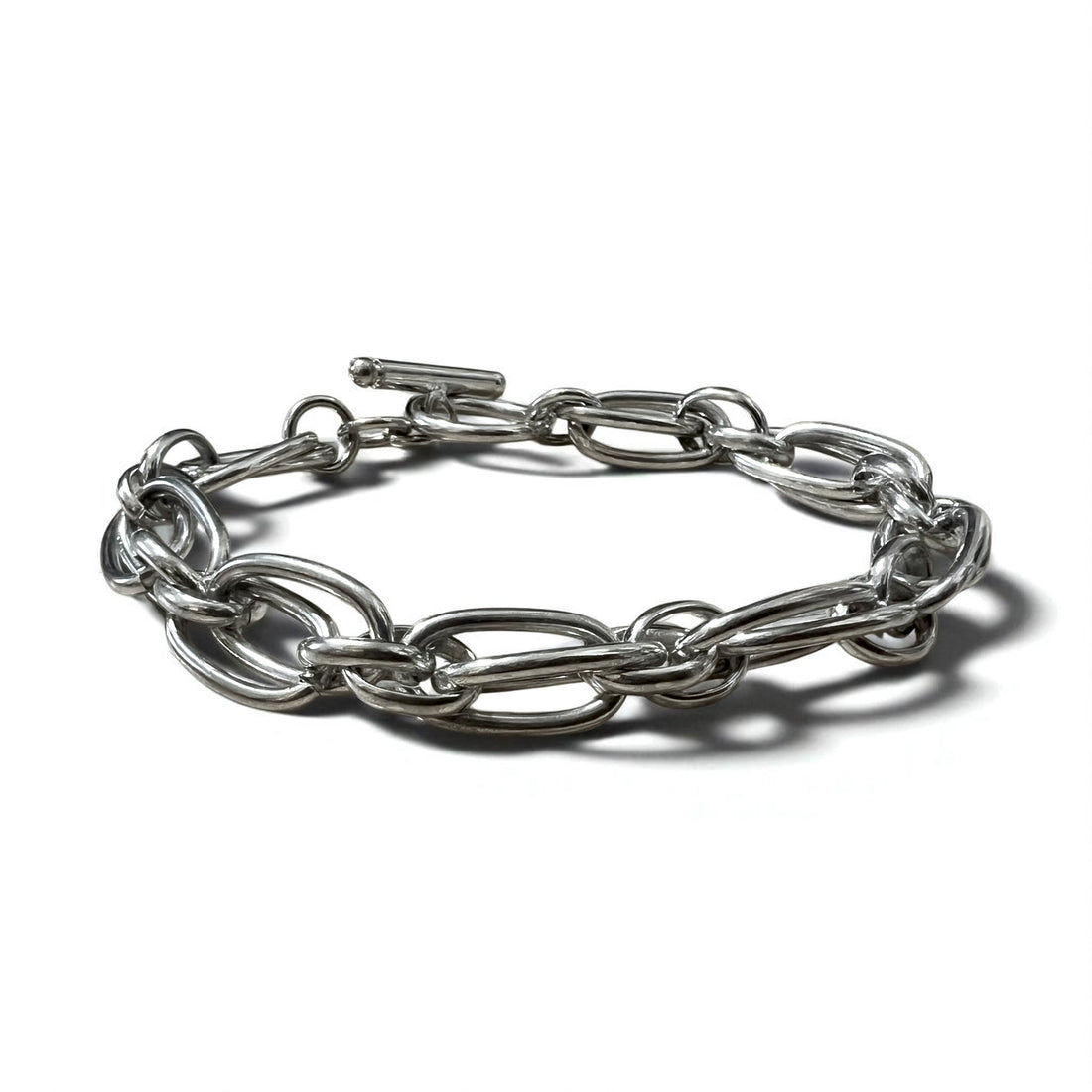 Vintage Silver Chain Bracelet Toggle Double Chain Bracelet Silver 925