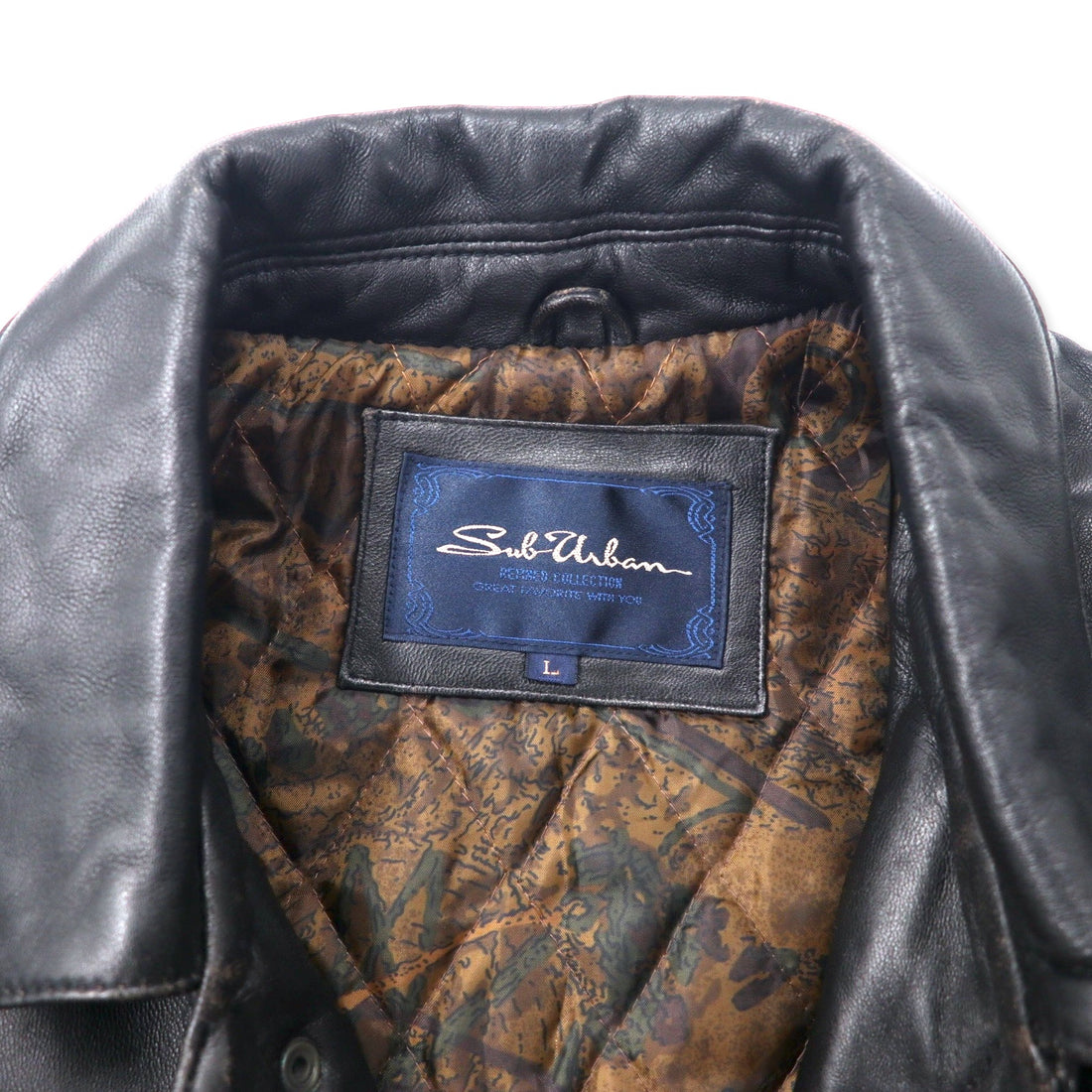 Sub Urban Lamb Leather Car Coat L Black Sheep Leather Quilted Liner